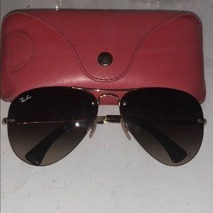 gold frameless Ray bans